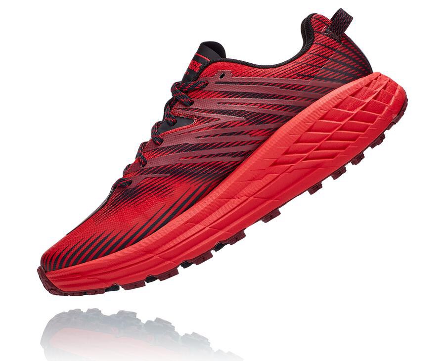 Hoka One One Mens Trail Shoes - Speedgoat 4 - Red - LTKM36450